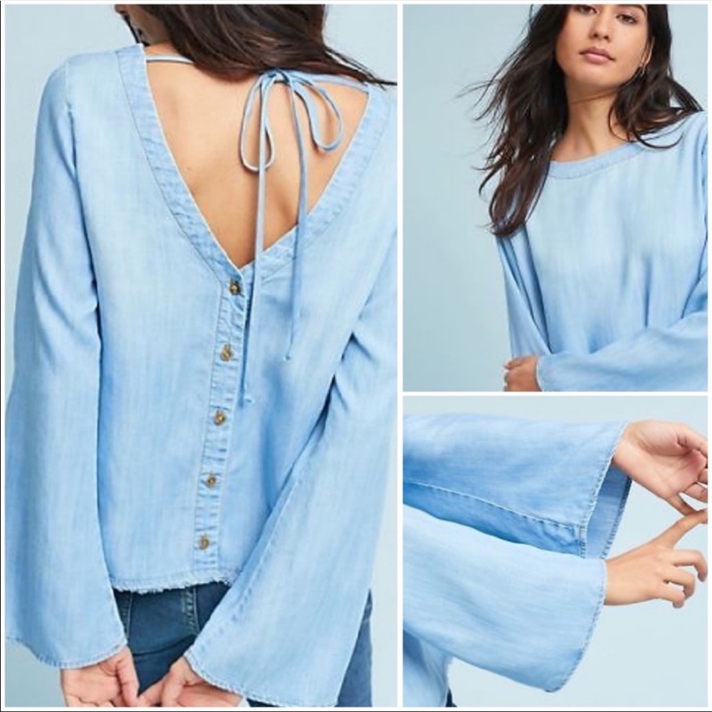 NWT, Anthropologie/Cloth & Stone Button Back Top